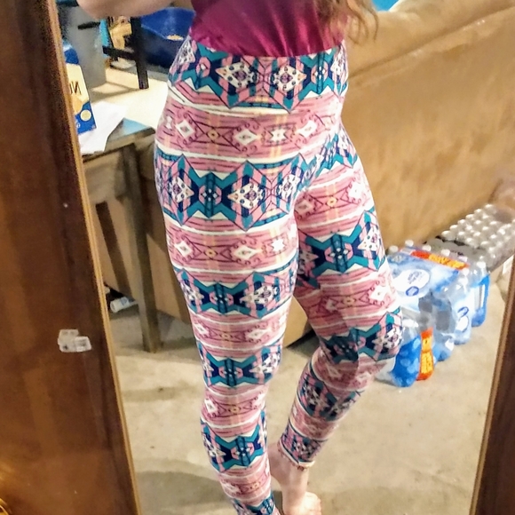💞 Comfy & bright- Tall & Curvy patterned pink & teal - Picture 2 of 7